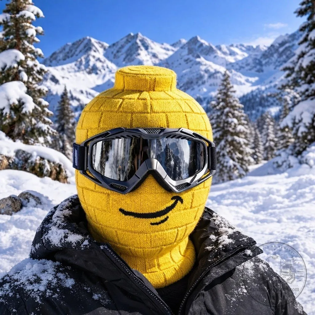 Novelty Yellow Figure Ski Mask